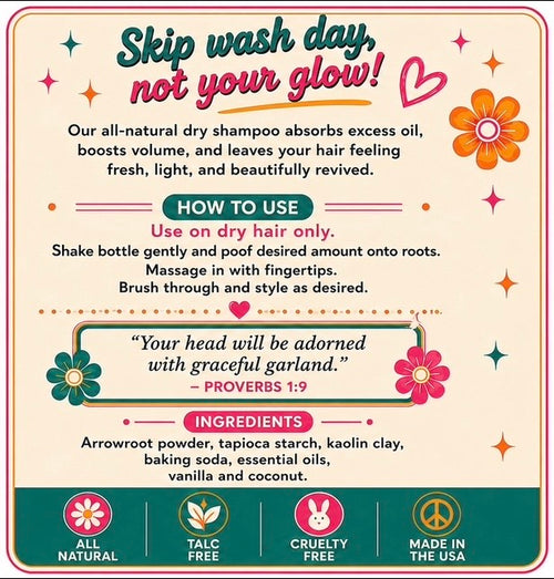 All natural dry shampoo, non- aerosol